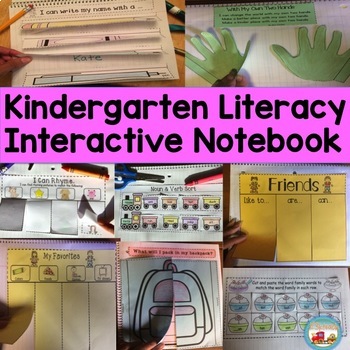 Preview of Kindergarten Literacy Interactive Notebook, Phonics, Grammar,  Print/ Digital