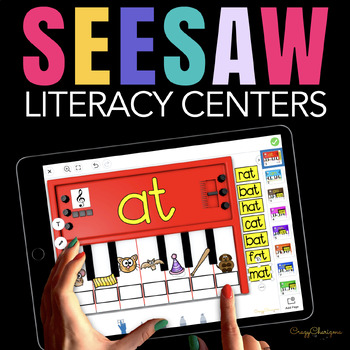 Preview of Kindergarten Literacy Math Centers Seesaw Activities