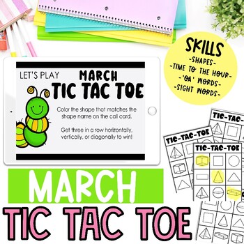 Preview of Kindergarten March Tic Tac Toe Center