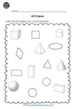flat vs solid shapes kindergarten