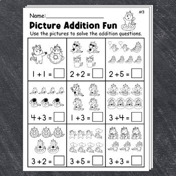 Kindergarten Math - Addition With Pictures - Single Digit Addition ...