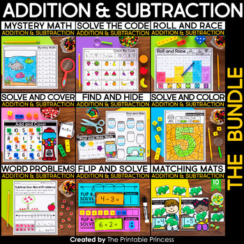 Preview of Kindergarten Addition and Subtraction to 10 | Kindergarten Math Bundle