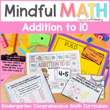 Preview of Kindergarten Math - Addition to 10 Unit - Math Centers, Worksheets & Activities
