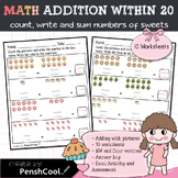 Kindergarten Math Addition with Pictures up to 20