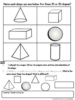 K Math Assessment Interview: 2D and 3D shapes with Illinois KIDS rubric