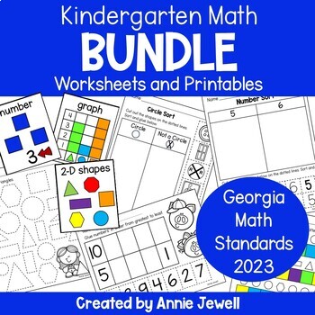Preview of Kindergarten Math BUNDLE - Georgia Kindergarten Math Standards 2023