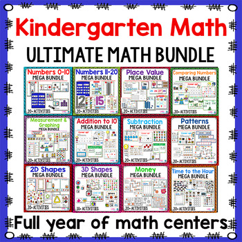 Preview of Kindergarten Math BUNDLE | Year Long Differentiated Math