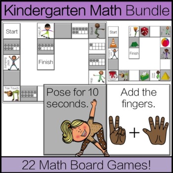 Preview of Kindergarten Math Board Game Bundle: Math Games