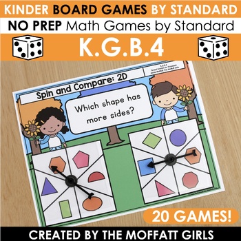 Preview of Kindergarten Math Board Games NO PREP Centers + Small Group K.G.B.4