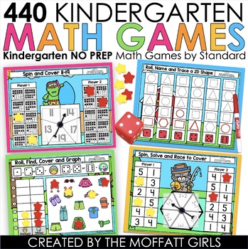 Preview of Kindergarten Math Games NO PREP Centers + Small Group Board Games by Standard