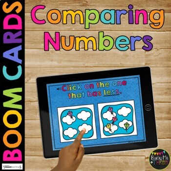 Preview of Kindergarten Math Boom Cards™ Comparing Numbers to 20 More Less Equal To
