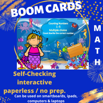 Preview of Kindergarten Math Boom Cards - Distance Learning - Digital Task Cards - CCSS