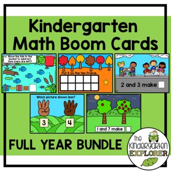 Preview of Kindergarten Math Curriculum - Boom Cards - Full Year BUNDLE