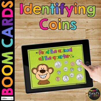 Preview of Kindergarten Math Boom Cards™ Identifying Coins Money