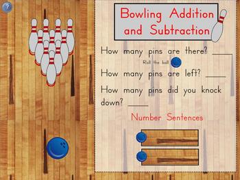Preview of Kindergarten Math Bowling Addition and Subtraction