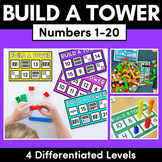 Kindergarten Math - Build A Number Tower BUNDLE