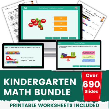 Preview of Kindergarten Math Bundle | Digital Lessons, Activities, Printable Worksheets