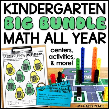 Preview of Kindergarten Math BIG Bundle: Worksheets, Centers, & Teaching Tools for the Year