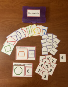 Preview of Kindergarten Math Center 2D Shapes Task Box Activity