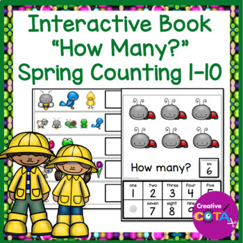 Preview of Spring Kindergarten Math Morning Work Activity Counting Book Numbers 1-10