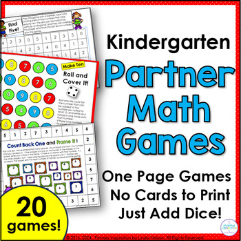 Preview of Kindergarten Math Games 1-20 - No Prep Addition, Subtraction, Teen Numbers, More