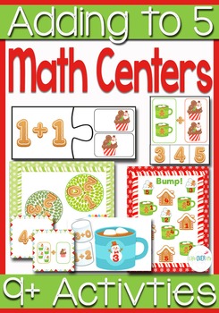 Preview of Addition Math Centers & Activities: Adding up to 5