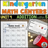 Math Centers Kindergarten - Addition within 5 Worksheets a