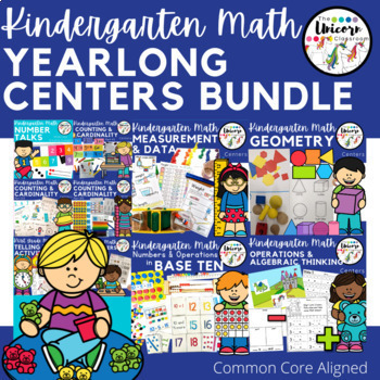 Preview of Kindergarten Math Centers BUNDLE for the ENTIRE YEAR aligned to CC Domains!