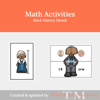 Preview of Kindergarten Math Centers: Black History Month