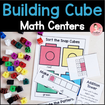 Preview of Kindergarten Math Centers: Building Cube Activities (English and French)