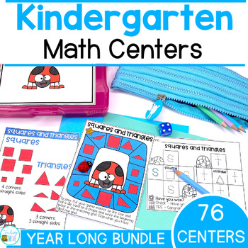 Preview of Kindergarten Math Centers Bundle - Digital and Printable