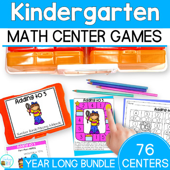 Preview of Kindergarten Math centers Math Task Boxes incl. Addition & Subtraction within 10