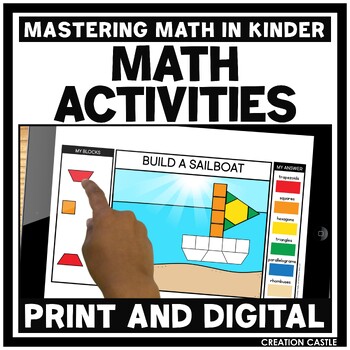 Preview of Kindergarten Math Centers Bundle with Print and Digital Options