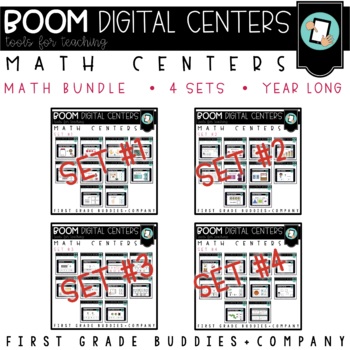Preview of Kindergarten Math Centers Digital BOOM CARDS™ ( Year Long Bundle )