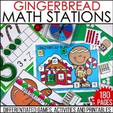 Kindergarten Math Centers - Gingerbread Themed Stations - 