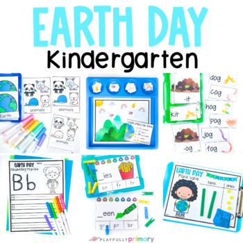 Preview of Kindergarten Math Centers + Literacy Centers, Earth Day + April Morning Tubs