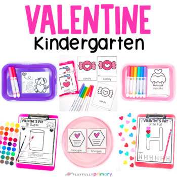 Preview of Kindergarten Math Centers + Literacy Centers, Valentines + February Morning Tubs