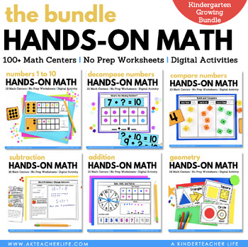 Preview of Kindergarten Math Centers Low Prep Bundle