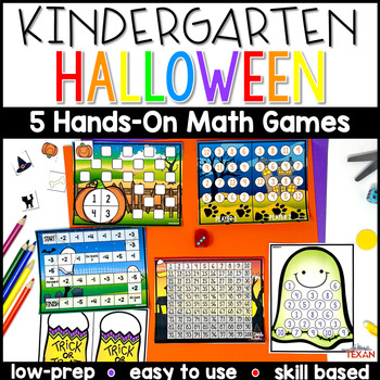 Preview of Kindergarten Math Centers | Math Center Games and Activities | Halloween