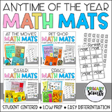 Kindergarten Math Centers, Math Mat Games (Distance Learning)