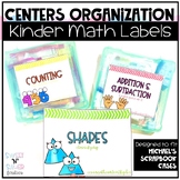 Kindergarten Math Centers & Math Unit Labels for Iris Boxes