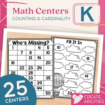 Preview of Kindergarten Number Sense Math Centers