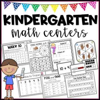 Kindergarten Math Centers by 123 | Teachers Pay Teachers