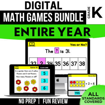 Preview of Kindergarten Math Centers: Review & Games Made Fun