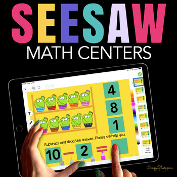 Preview of Kindergarten Math Centers Review Seesaw