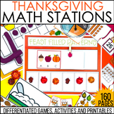 Kindergarten Math Centers - Thanksgiving Themed - Games, P