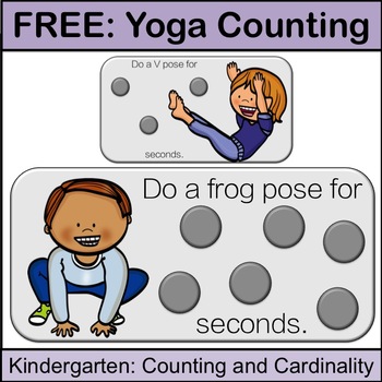 Preview of Kindergarten Math Centers: Yoga Scattered Counting Math Game