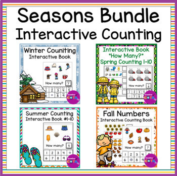 Preview of Special Education Math Morning Work Counting Books Numbers 1-10 Seasons Bundle