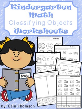 Preview of Kindergarten Math ~ Classifying Objects {Worksheets Only}