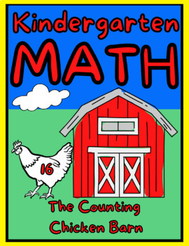 Preview of Kindergarten Math worksheet Color Number 16 Counting Chicken Farm Theme decor